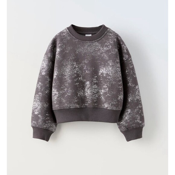 NWOT Zara Girls' Sweater Foil Print  Age 13-14 Girls Large Years - Picture 1 of 4